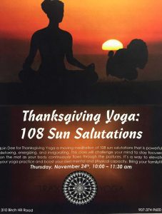 Thanksgiving Yoga: 108 Sun Salutations @ Trax Outdoor Center | Fairbanks | Alaska | United States